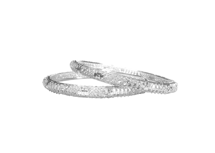 White Gold Plated | Filigree Bangles